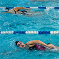 Nerinx Hall swimmers work as a powerful unit