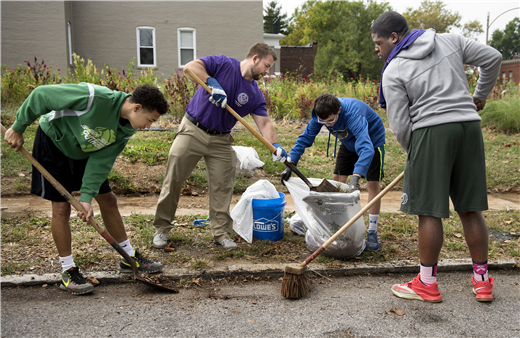 Students display work ethic at neighborhood cleanup