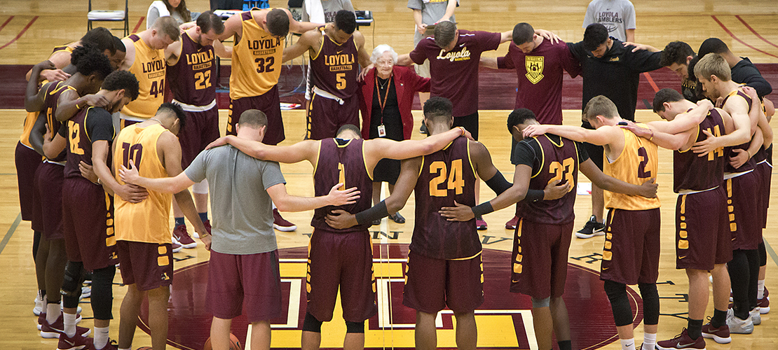 Pregame prayer, solid teamwork clinched wins for Loyola, says Sister Jean