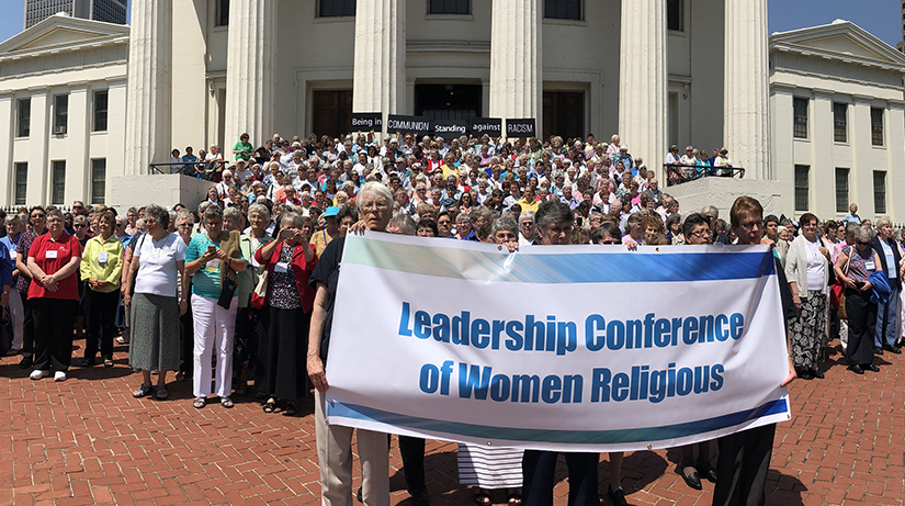 More than 700 sisters from the Leadership Conference of Women Religious stood on the steps of the Old Courthouse Downtown “in communion against racism,” on Aug. 10. LCWR held its annual assembly Aug. 7-10 in St. Louis.