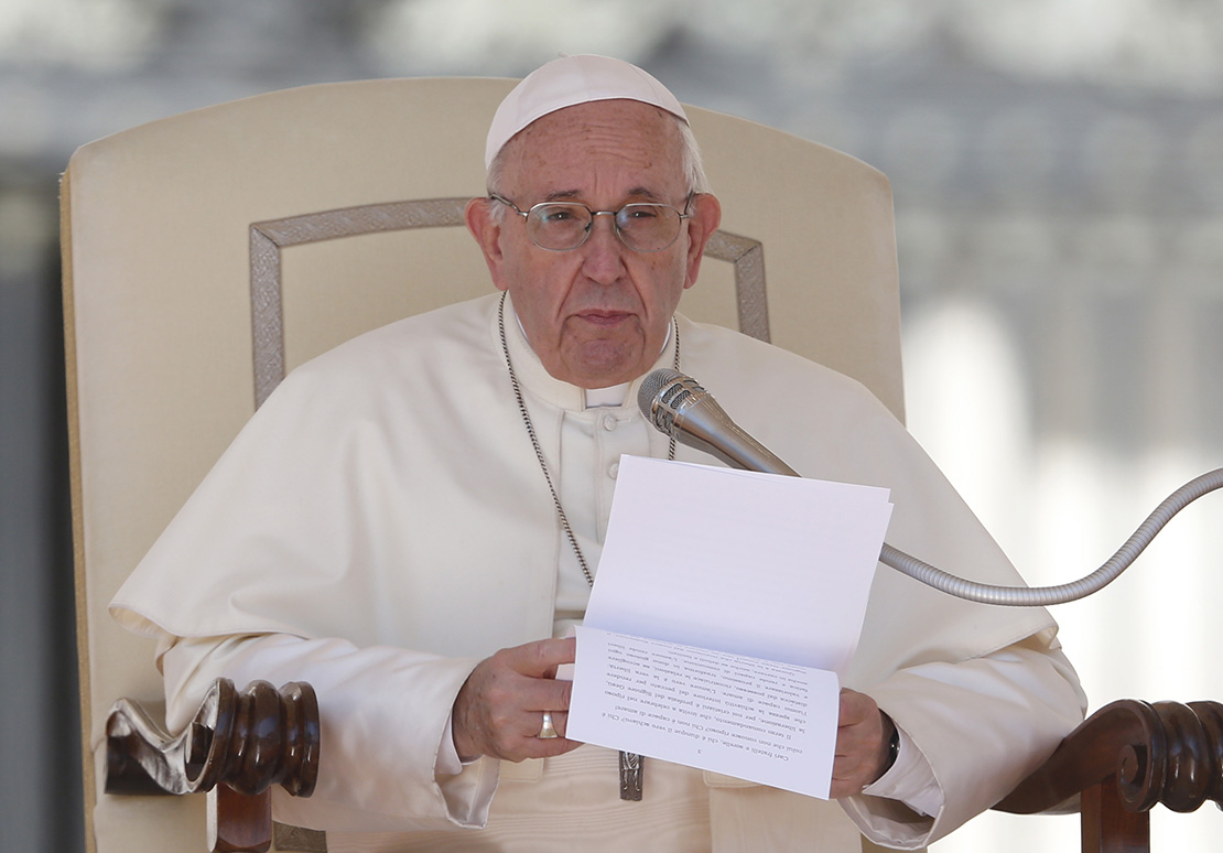 Pope Francis spoke during his general audience in St. Peter’s Square Sept. 12.