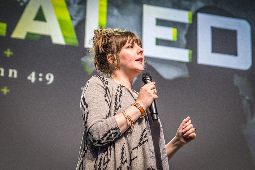 Rachel Leininger, chastity educator for the REAP Team, spoke at the SteubySTL youth conference in 2018.