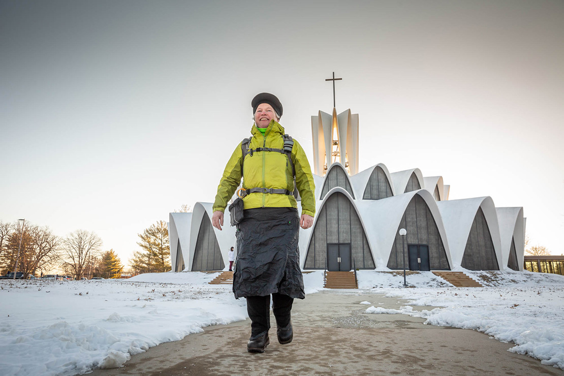 Pilgrim Ann Sieben embarked on a solo pilgrimage beginning at St. Anselm Church in Creve Coeur. Sieben will be walking to Denver to raise awareness of Servant of God Julia Greeley, who was born in Hannibal, Mo., and worked in St. Louis.
