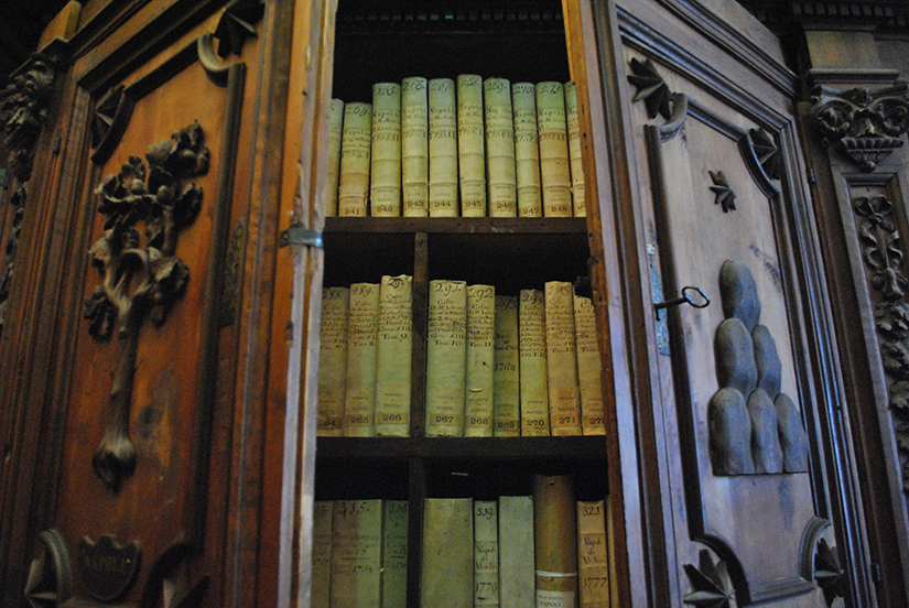 Books are pictured in a cabinet in the Vatican Apostolic Archives. Pope Leo XIII founded the Vatican School of Paleography, Diplomatics and Archive Administration in 1884, just a few years after he opened the archives to the world’s scholars.
