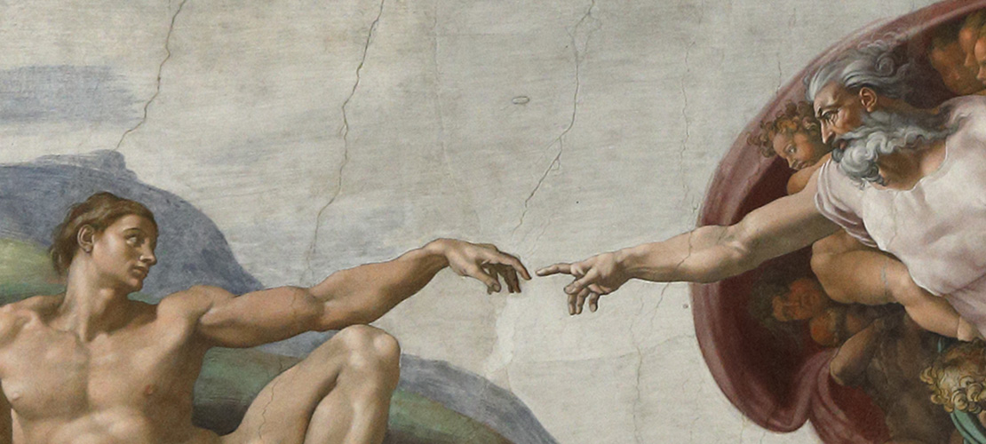 Scene from the Sistine Chapel painted by Michelangelo