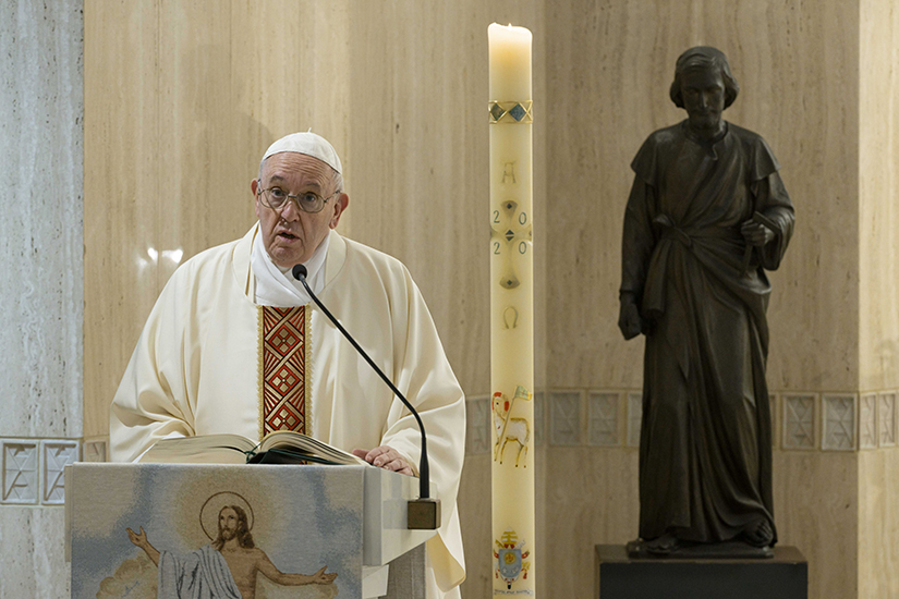 Pope Francis preached about the dignity of labor and justice for workers at his morning Mass on the feast of St. Joseph the Worker May 1 in the chapel of his Vatican residence, the Domus Sanctae Marthae.