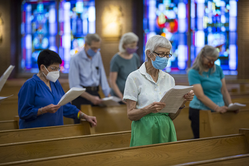 Clare Duffy participated in a prayer service at Holy Name of Jesus Parish in St. Louis Aug. 6 for the 75th anniversary of the bombing of Hiroshima, Japan.