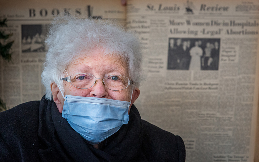 Mary Gotwals, a parishioner at Our Lady of the Pillar, is perhaps the St. Louis Review’s biggest fan. “I like the Review, especially because I named it,” she said. Gotwals was one of four winners of a contest in August 1956 to name the new newspaper that succeeded the St. Louis Register.