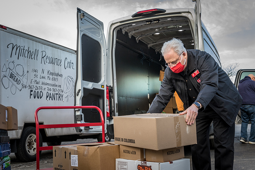 The Order of Malta is assisting agencies serving people in need in St. Louis with a new Malta Mobile Ministry. Brian Abel Ragen, a member of the order, helped load the ministry van March 16.