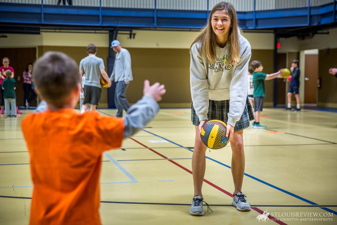 Archbishop May service award winner Anna Schuermann played with Xander Wurman at Team Activities for Special Kids, a nonprofit organization dedicated to enriching the lives of children with special needs by providing them with athletic and social opportunities.