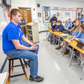 Sitting in the ‘hot seat’ is welcome opportunity for St. Dominic High students who are learning to become apologists