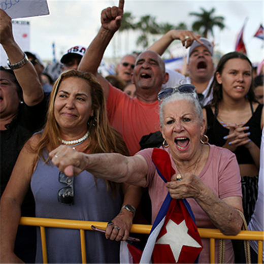 Cuban exiles in Miami gather at their shrine to pray for homeland