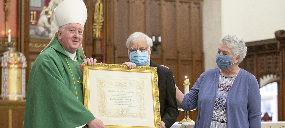 Deacon Gerry Quinn receives Pro Ecclesia et Pontifice Cross for long career of Church ministry