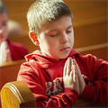 Students at St. Joseph School in Zell learn about the value of conversational prayer though guided meditations