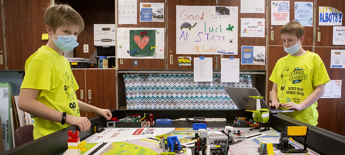 Robotics team at Sacred Heart School in Valley Park learn valuable lessons in gracious professionalism, “co-opetition” via bid to world championships