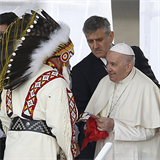 Returning moccasins, pope apologizes for Church role in residential schools