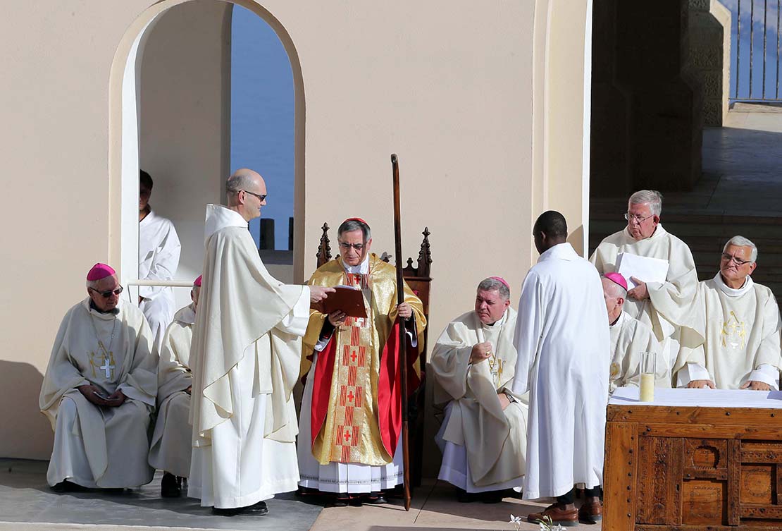Cardinal Angelo Becciu, prefect of the Congregation for Saints’ Causes, celebrated the beatification Mass for 19 religious men and women martyred during the Algerian civil war, at the shrine of Notre Dame de Santa Cruz in Oran, Algeria, Dec. 8.