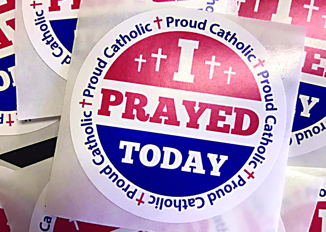 “I Prayed Today” stickers were used as a form of evangelization after Father Michael Alello, pastor of St. Thomas More Church in Baton Rouge, La., made a joke on social media about polling places running out of “I Voted” stickers.