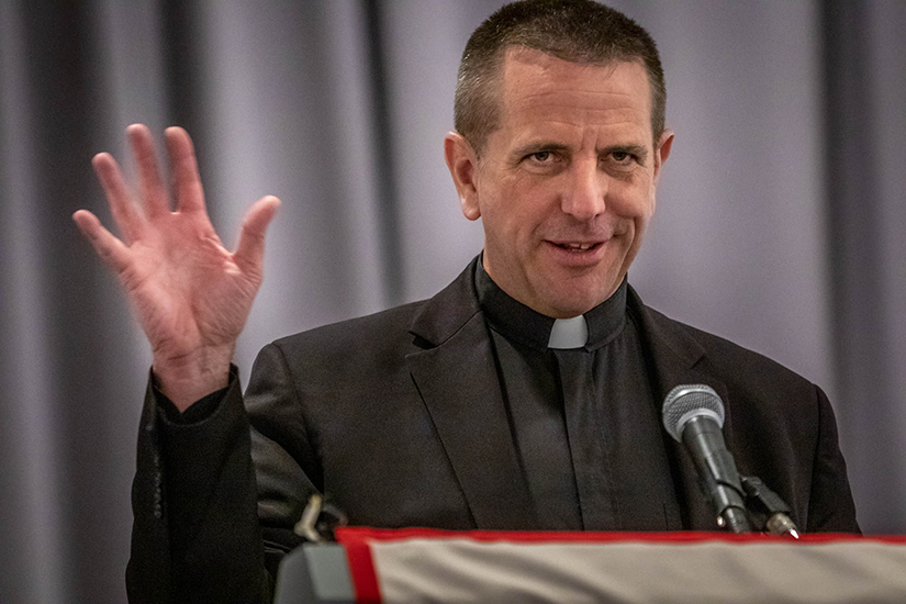 Father Christopher Collins, SJ, spoke at Archbishop’s Gospel of Life Prayer Breakfast at the Ritz-Carlton Hotel in Clayton May 1.