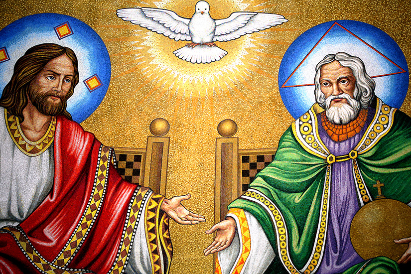 Mosaic tiles depicting the Most Holy Trinity are seen in the Trinity Dome at the Basilica of the National Shrine of the Immaculate Conception in Washington