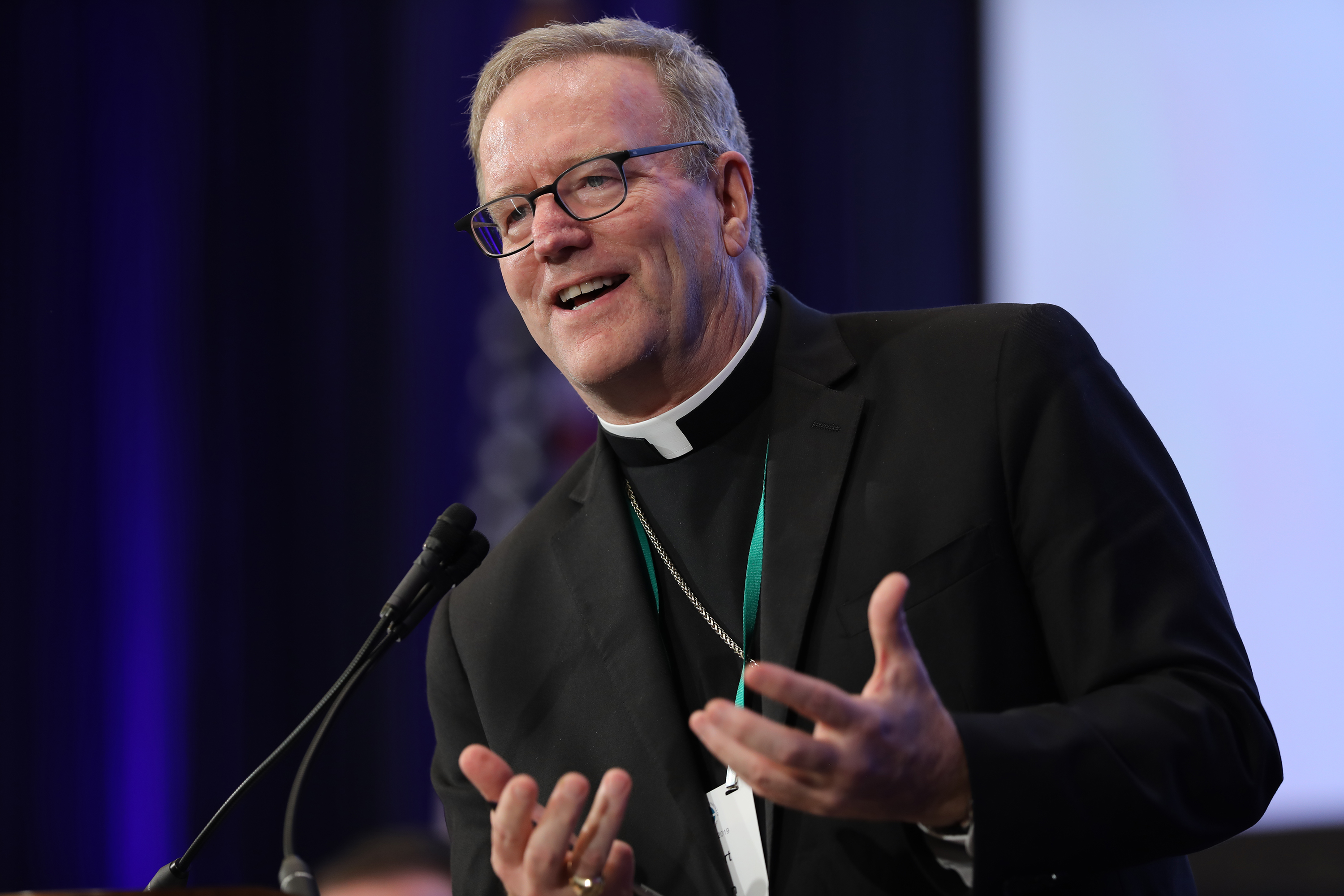 Los Angeles Auxiliary Bishop Robert E. Barron spoke during the fall general assembly of the U.S. Conference of Catholic Bishops in Baltimore Nov. 11, 2019.