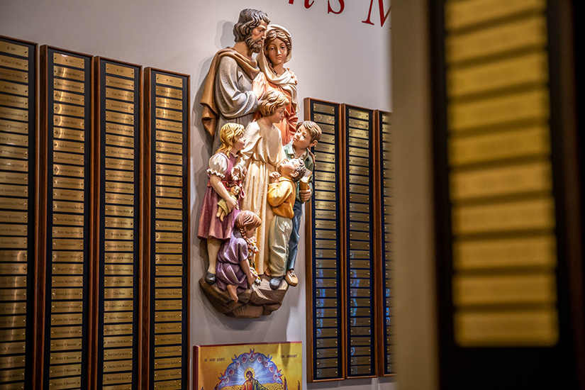 The Deceased Children’s Memorial is dedicated to the memory of all children who have died through abortion, stillbirth, miscarriage, accident, illness or injury. The memorial is at St. Mary Magdalen Church in St. Louis.
