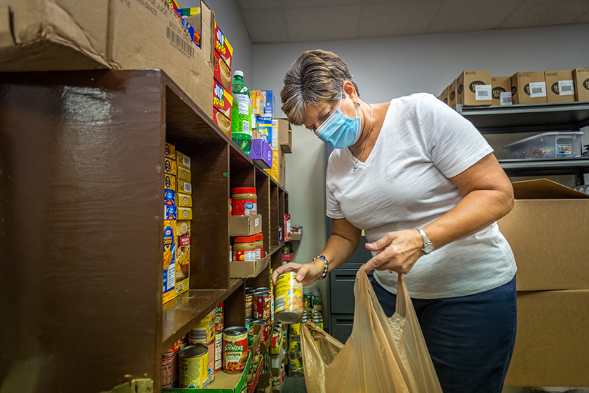 Nancy Meyers packed food and toiletries at Saint Louis Crisis Nursery in St. Louis on Aug. 19. The Saint Louis Crisis Nursery provides a short-term, safe haven for almost 5,000 children a year whose families face an emergency caused by various situations.