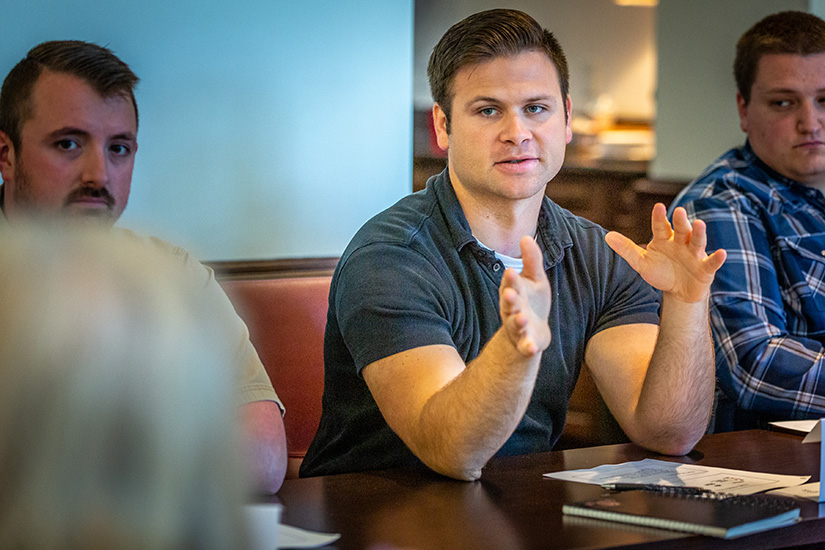 Jesse Willis asked a question as seminarians participated in a new summer program for incoming Theology I students at Kenrick-Glennon Seminary on June 23. The program invites men to look at spiritual and human formation goals within context of relationship with God.