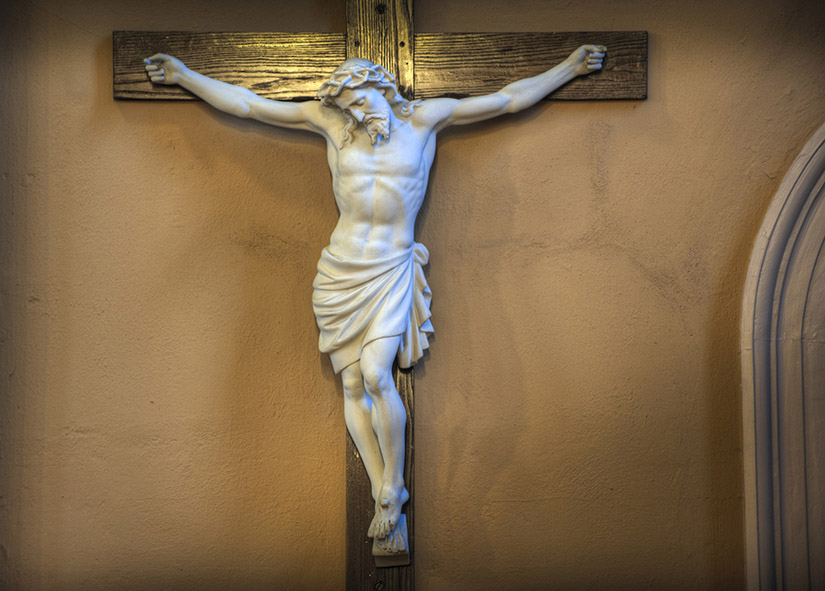 A crucifix at St. John the Apostle and Evangelist Parish in St. Louis.