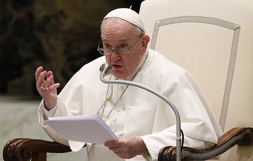 Pope Francis spoke at his general audience at the Vatican Jan. 12.