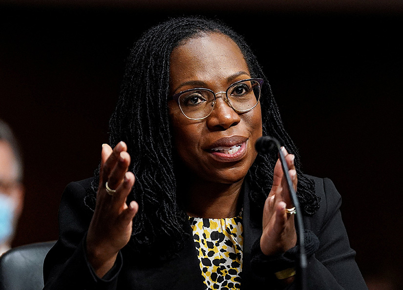 Judge Ketanji Brown Jackson answered questions during her confirmation hearings to the U.S. Court of Appeals for the District of Columbia Circuit in April 2021. On Feb. 25, President Joe Biden nominated her to the U.S. Supreme Court. If confirmed, she would become the first Black woman to serve as a justice.