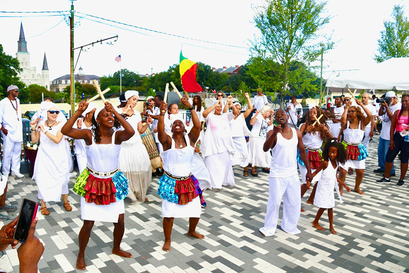 People took part in a Maafa event in 2018 in New Orleans. The annual Maafa remembrance has been organized since 2000 by the Ashé Cultural Arts Center.