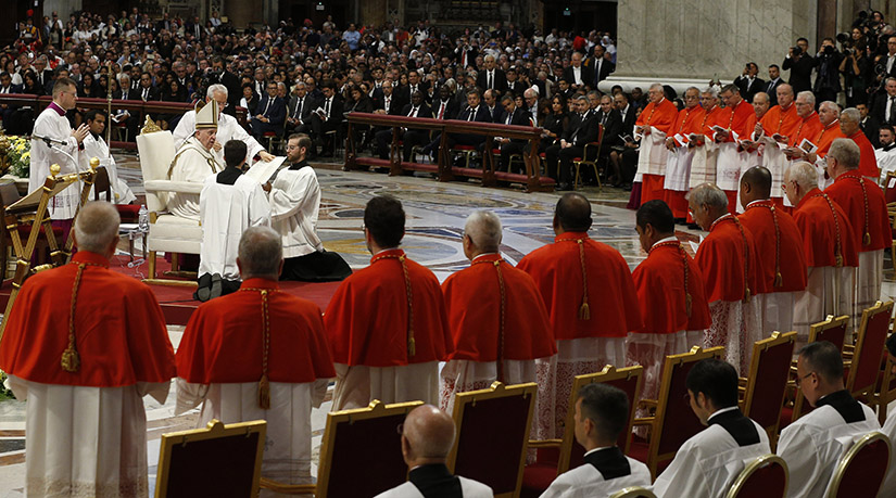Pope Francis led a consistory for the creation of 20 new cardinals in St. Peter’s Basilica at the Vatican Aug. 27.