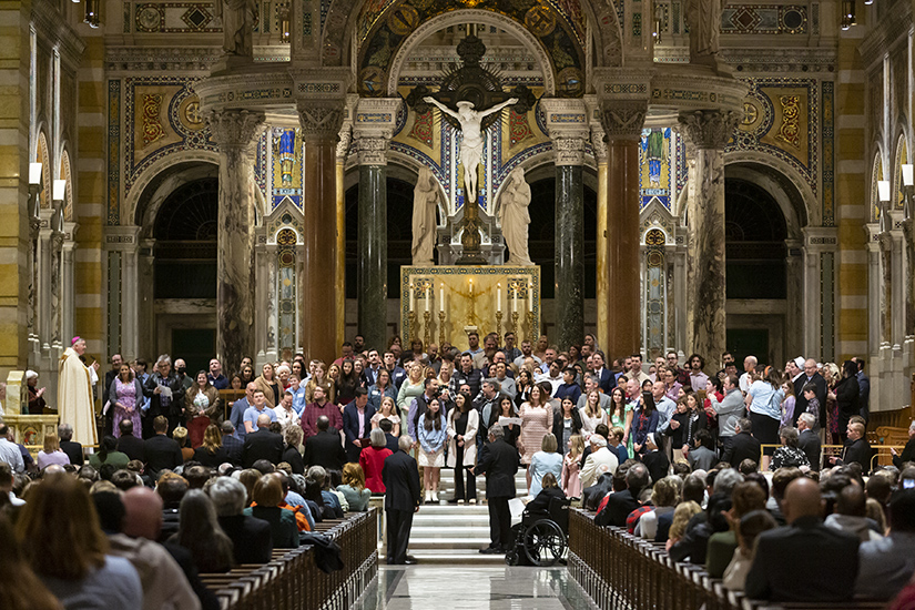 Catechumens filled the sanctuary during the Rite of Election and Call to Continuing Conversion Feb. 26 at the Cathedral Basilica of Saint Louis.