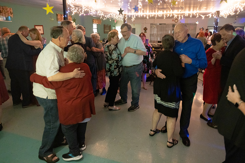 Couples danced during a “Senior Prom” event April 15 at St. Anthony of Padua in High Ridge. The event was hosted by the St. Anthony youth group for parishioners 50 years old and older.