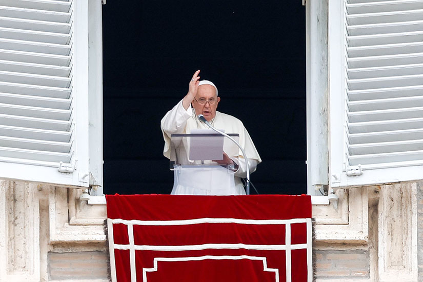 Pope Francis gave a blessing to an estimated 20,000 visitors gathered in St. Peter’s Square at the Vatican after praying the Angelus Nov. 1, the feast of All Saints.