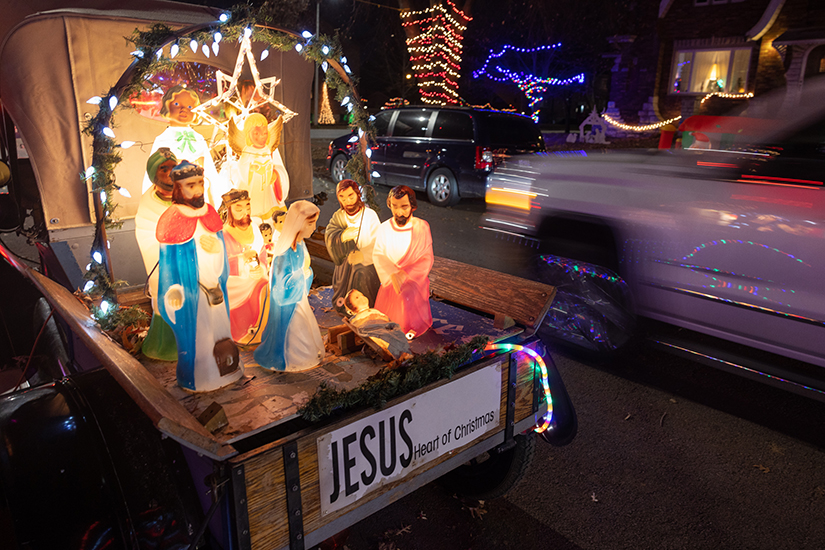 A nativity scene was displayed in the back of an antique Chevrolet truck Dec. 18 at Candy Cane Lane on Murdoch Avenue in St. Louis.