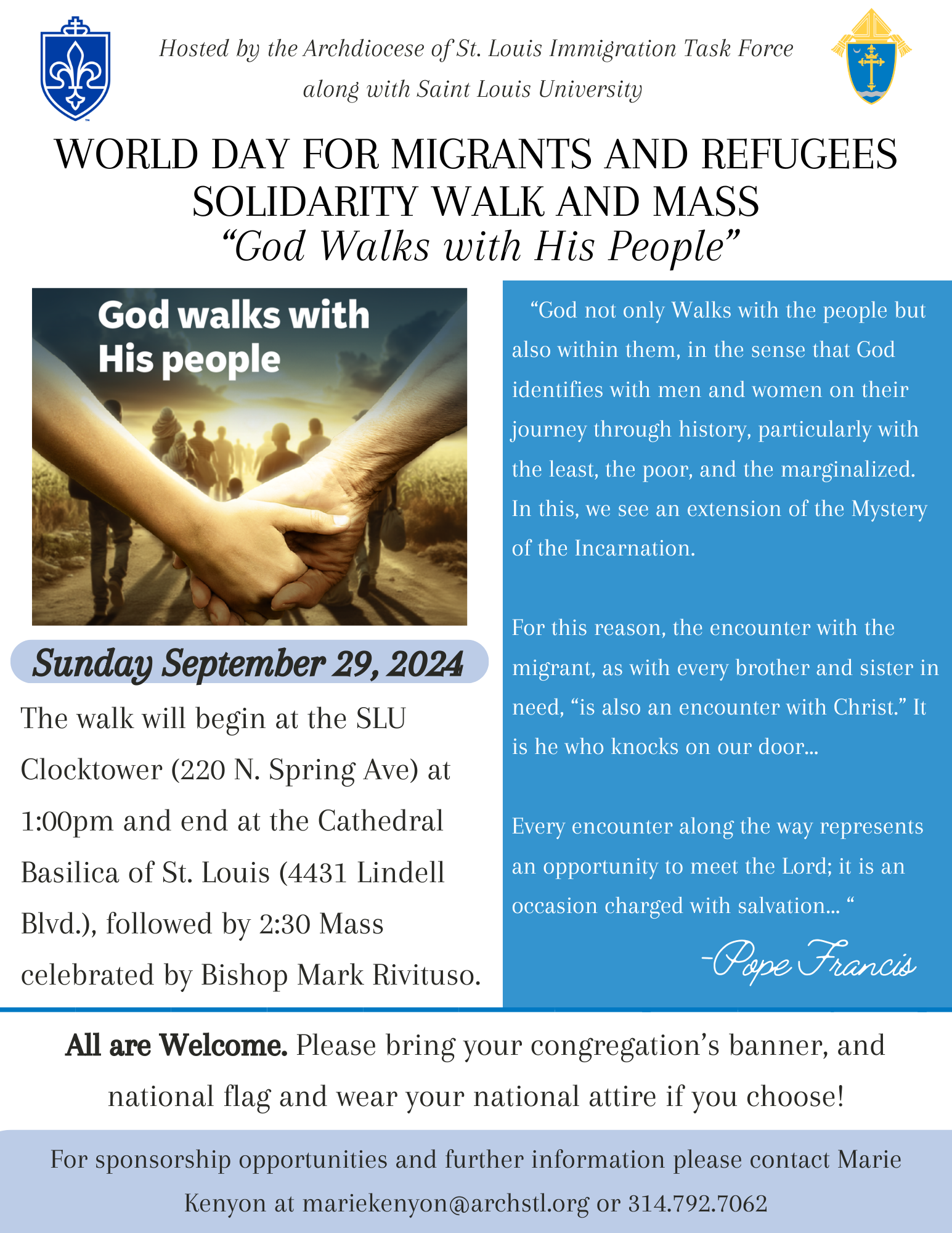 World Day for Migrants and Refugees Solidarity Walk and Mass ...