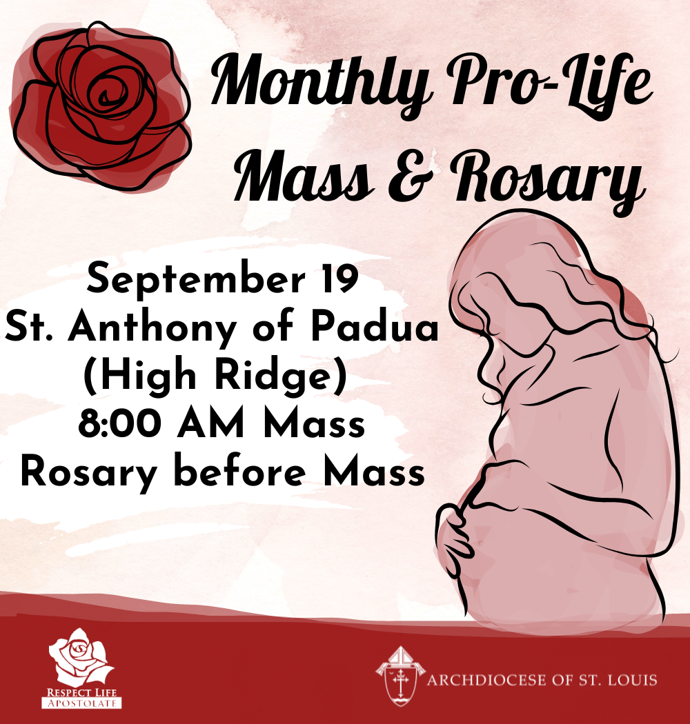Archdiocese of St. Louis - Monthly Pro-Life Mass & Rosary - September 2026