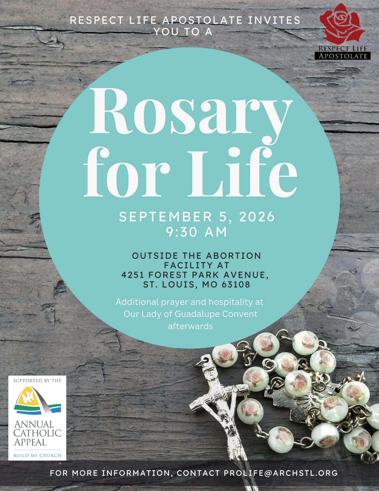 Archdiocese of St. Louis - Rosary for Live Event Flyer - September 2026